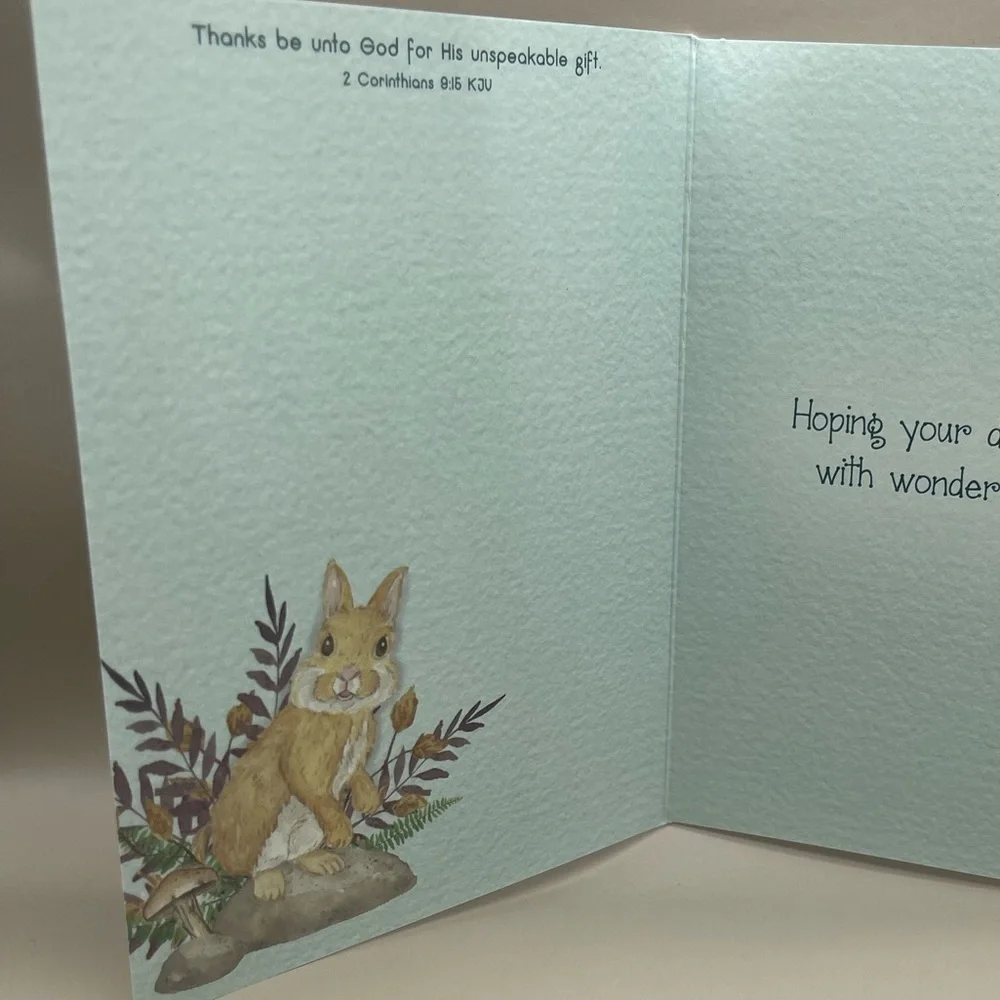 Bunny Mushroom Birthday Greeting Card, New, For Bundles Only 🍄🐇